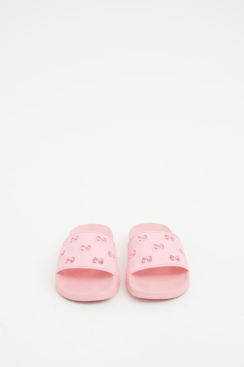 Gucci Pink GG Rubber Slide