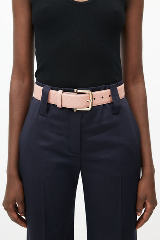 Gucci Pink & Gold Guccissima Leather Belt