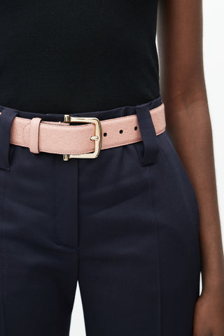 Gucci Pink & Gold Guccissima Leather Belt