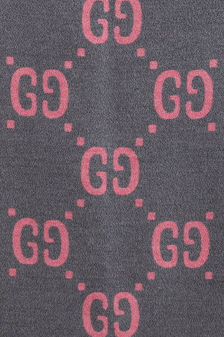 Gucci Pink & Grey Monogram Scarf
