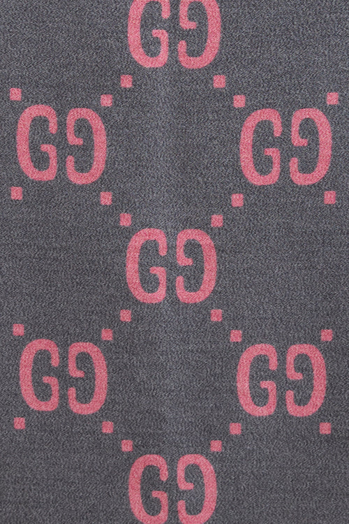 Gucci Pink & Grey Monogram Scarf