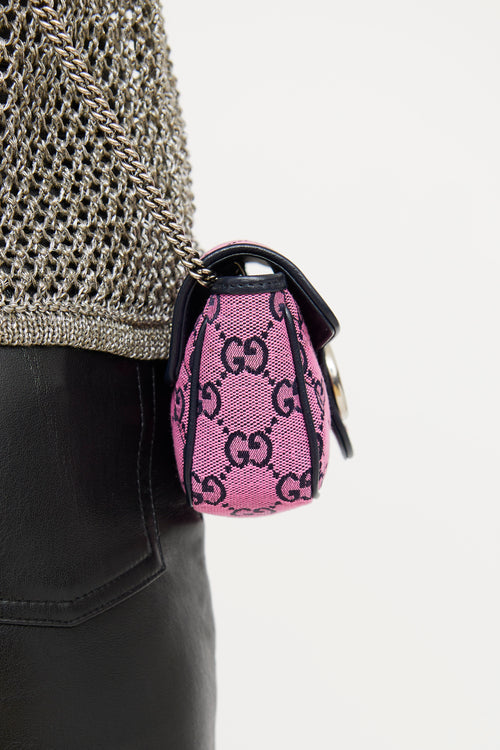 Gucci Pink GG Marmont Supreme Mini Bag