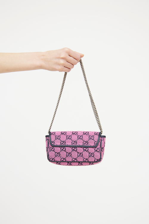 Gucci Pink GG Marmont Supreme Mini Bag