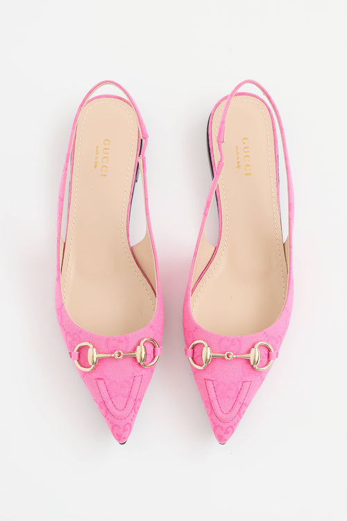 GucciCanvas GG Slingback Flat