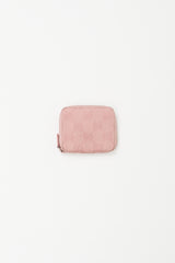 Gucci Pink Monogram Canvas Zip Coin Pouch