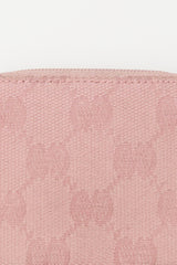 Gucci Pink Monogram Canvas Zip Coin Pouch