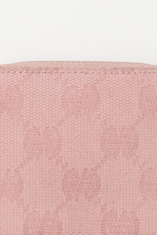 Gucci Pink Monogram Canvas Zip Coin Pouch