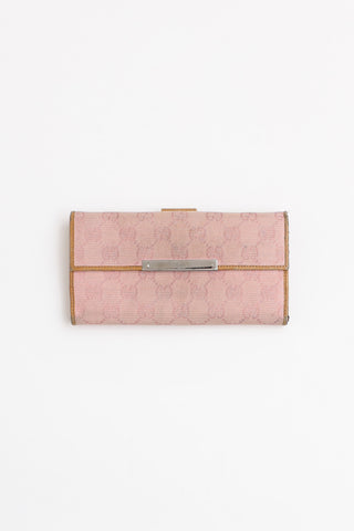 Gucci Monogram Canvas Long Bi-Fold Wallet