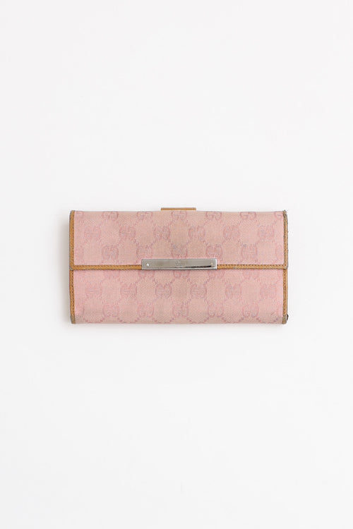 Gucci Monogram Canvas Long Bi-Fold Wallet