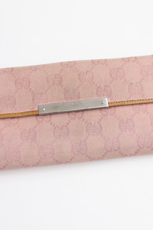 Gucci Monogram Canvas Long Bi-Fold Wallet