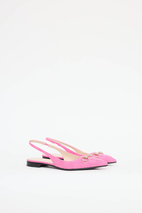 GucciCanvas GG Slingback Flat