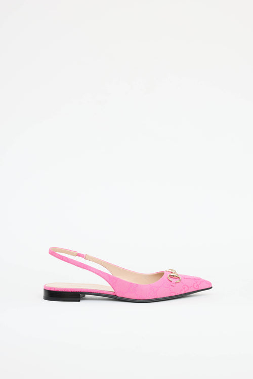 GucciCanvas GG Slingback Flat