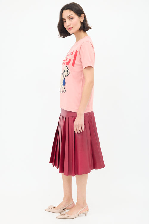 Gucci Pink & Multi Embroidered Graphic T-Shirt