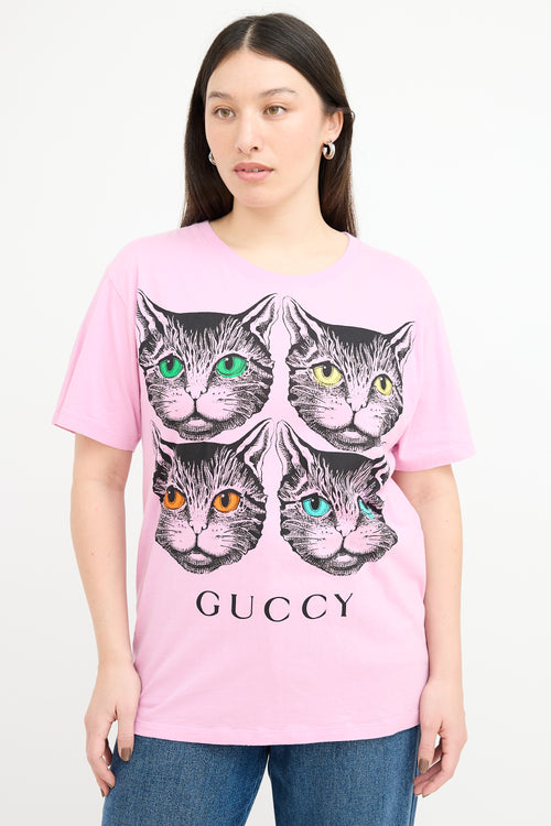 Gucci Pink & Multi Mystic Graphic T-Shirt