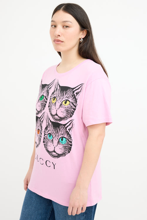 Gucci Pink & Multi Mystic Graphic T-Shirt