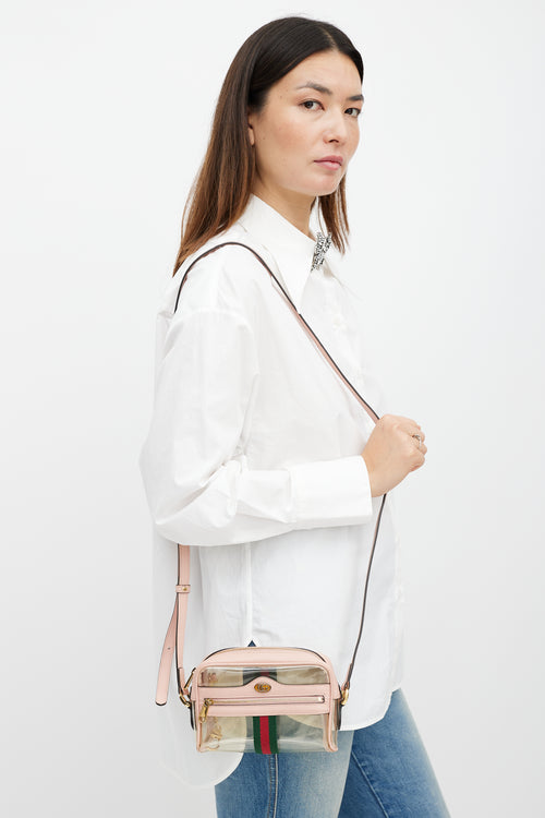 Gucci Pink & Multicolour PVC Ophidia Shoulder Bag