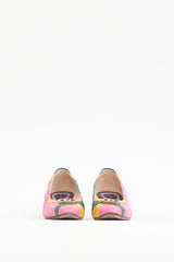 Gucci Pink & Multicolour Textured Leather GG Pump