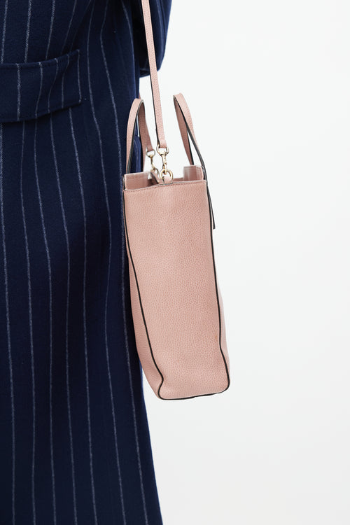 Gucci Pink Pebbled Leather Shoulder Bag