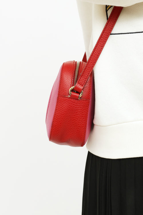 Gucci Red & Pink Leather GG Soho Shoulder Bag