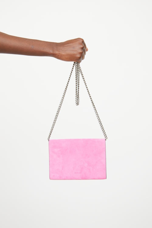 Gucci Pink Suede Mini Dionysus Wallet