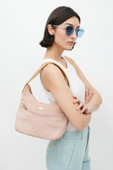 Gucci Pink Suede Zip Bag