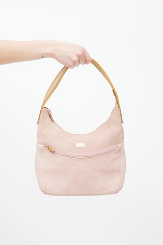 Gucci Pink Suede Zip Bag