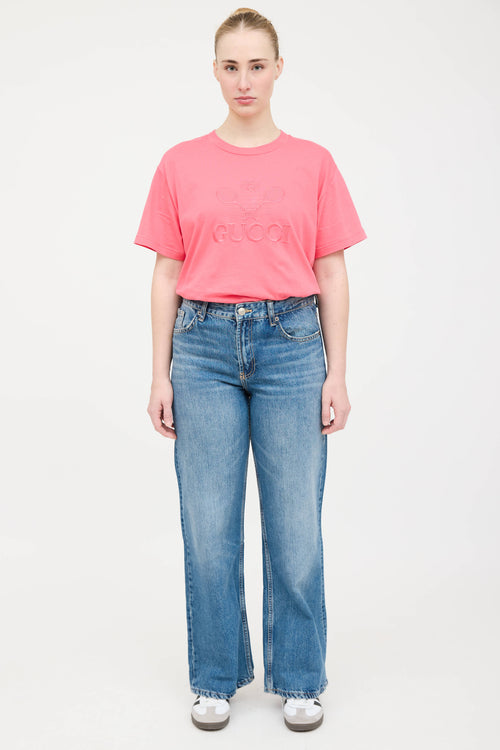 Gucci Embroidered Logo Top