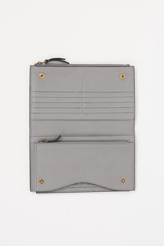 Gucci Pink & Grey Leather Animalier Continental Wallet