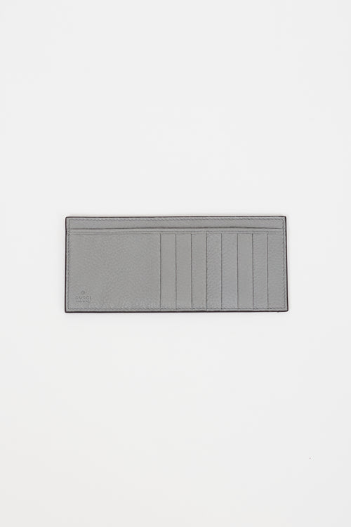Gucci Pink & Grey Leather Animalier Continental Wallet