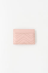Gucci Pink Leather Marmont GG Card Holder