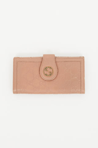 Gucci Pink Leather Guccissima Wallet