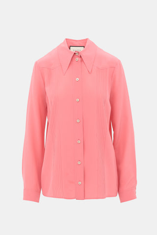 Gucci Pintuck Western Shirt