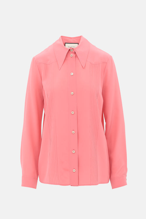 Gucci Pintuck Western Shirt