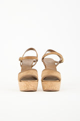 Gucci Brown Suede & Cork Platform Heels