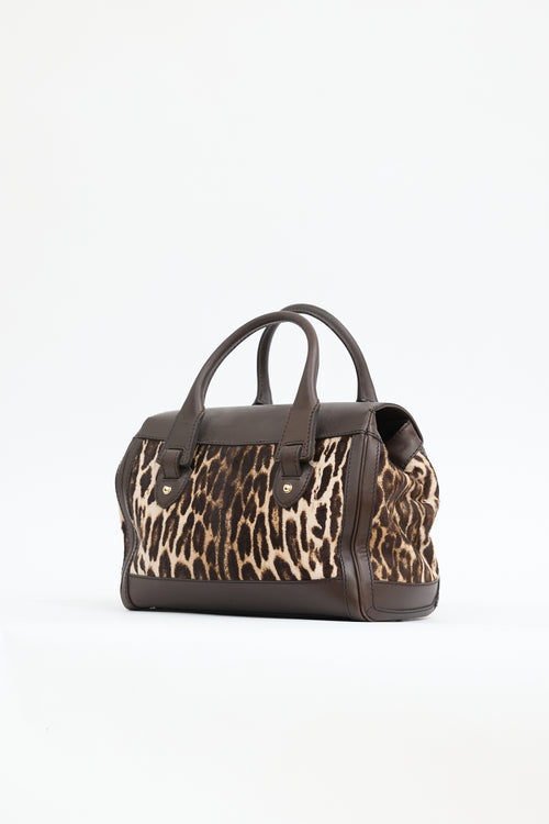 Gucci Printed Hair Heritage Boston Bag