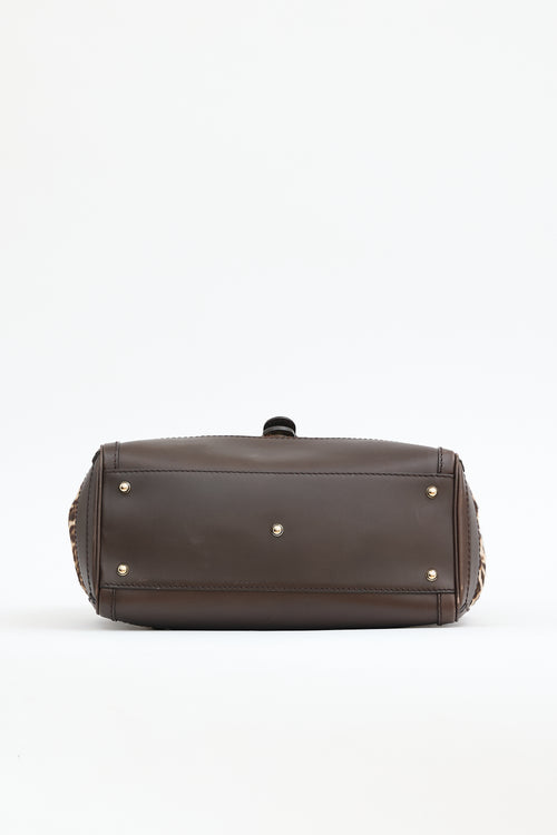 Gucci Printed Hair Heritage Boston Bag