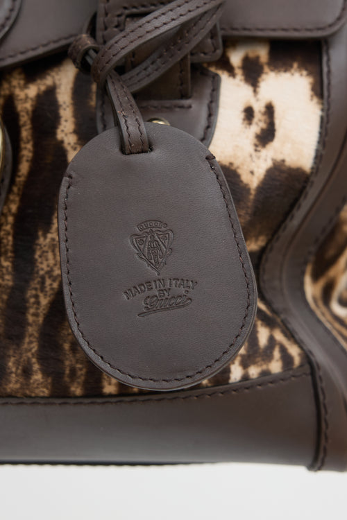 Gucci Printed Hair Heritage Boston Bag