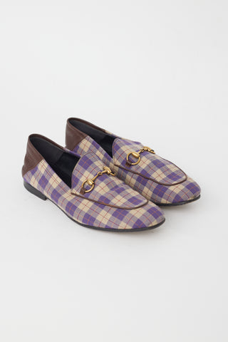 Gucci Purple & Cream Plaid Loafer