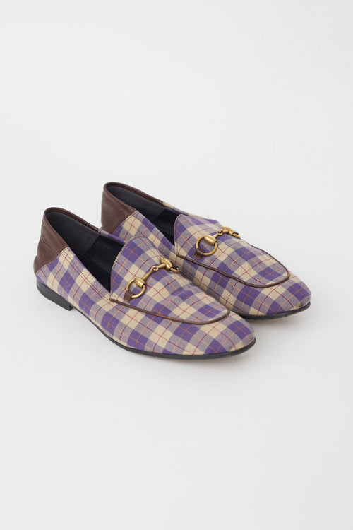 Gucci Purple & Cream Plaid Loafer