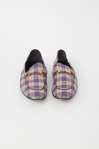 Gucci Purple & Cream Plaid Loafer