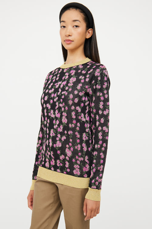 Pink & Multi Floral Sparkle Sweater