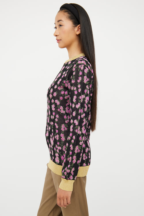 Pink & Multi Floral Sparkle Sweater