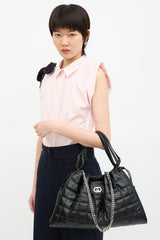 Gucci Quilted Leather Small Deco Tote Bag