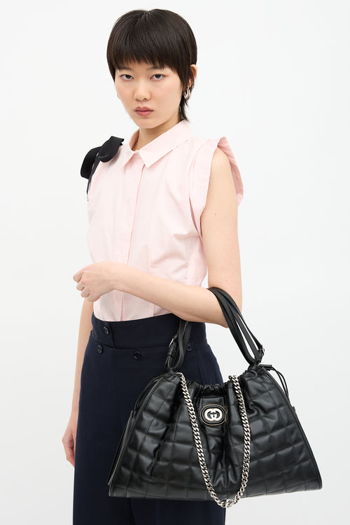 Gucci Quilted Leather Small Deco Tote Bag