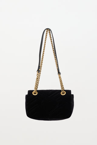 Gucci Quilted Velvet GG Marmont Bag