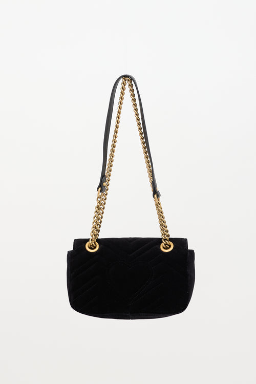 Gucci Quilted Velvet GG Marmont Bag