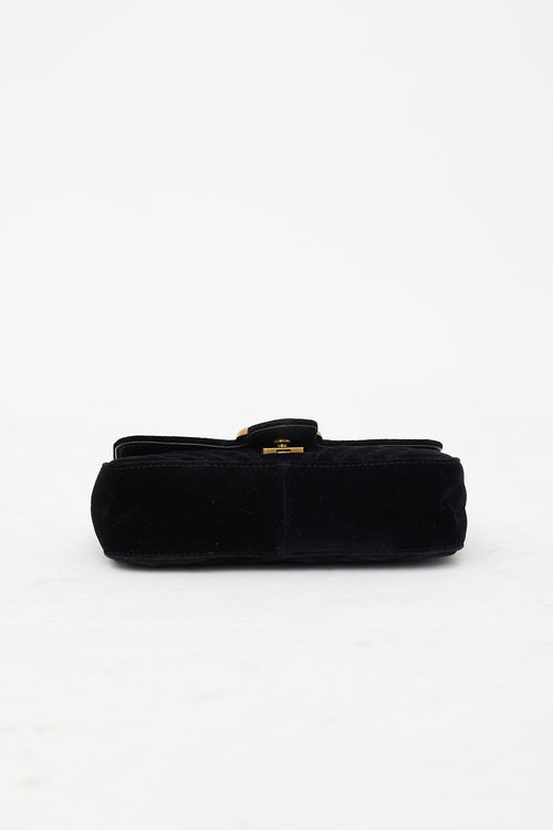 Gucci Quilted Velvet GG Marmont Bag