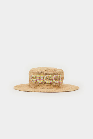 Gucci Raffia Logo Hat