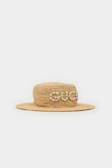 Gucci Raffia Logo Hat