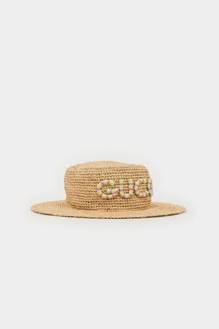 Gucci Raffia Logo Hat